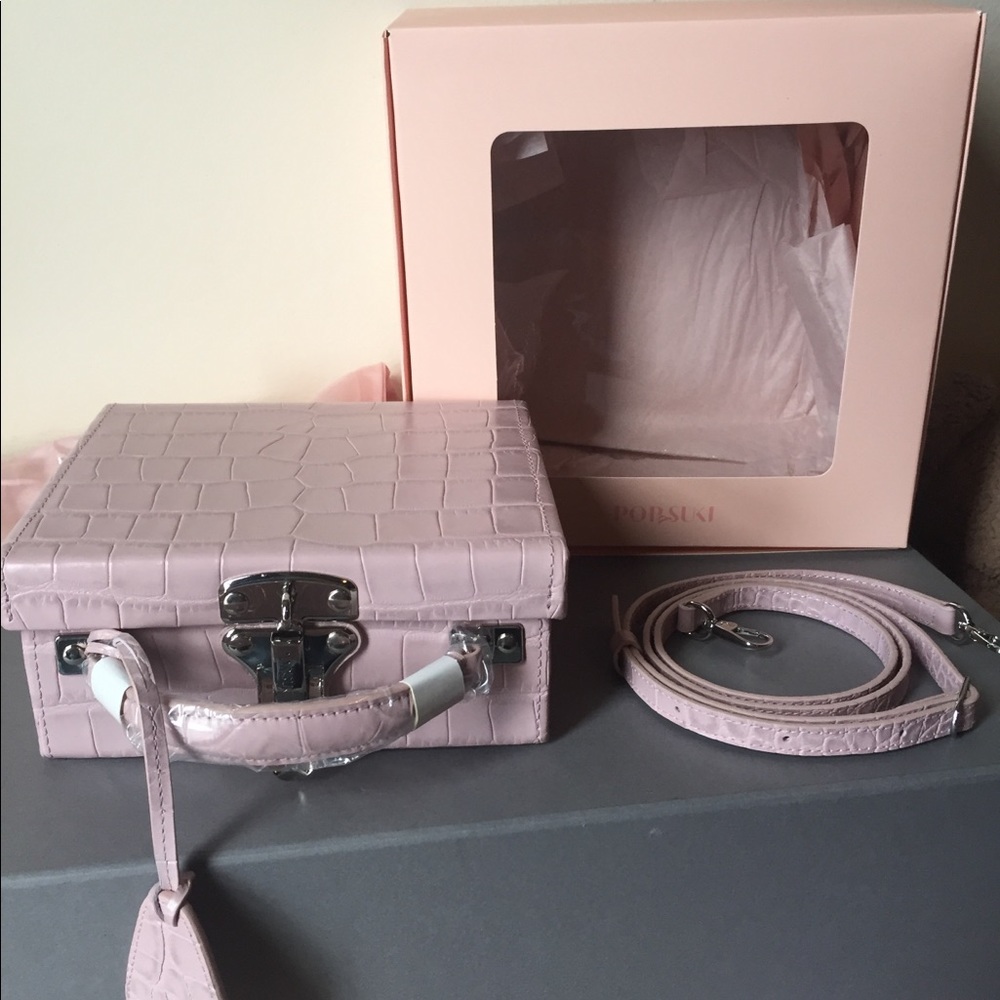 New Pop and Suki Box Bag leather with Luggage Tag